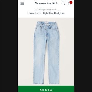 Abercrombie Criss-Cross Waist High Rise Dad Jean